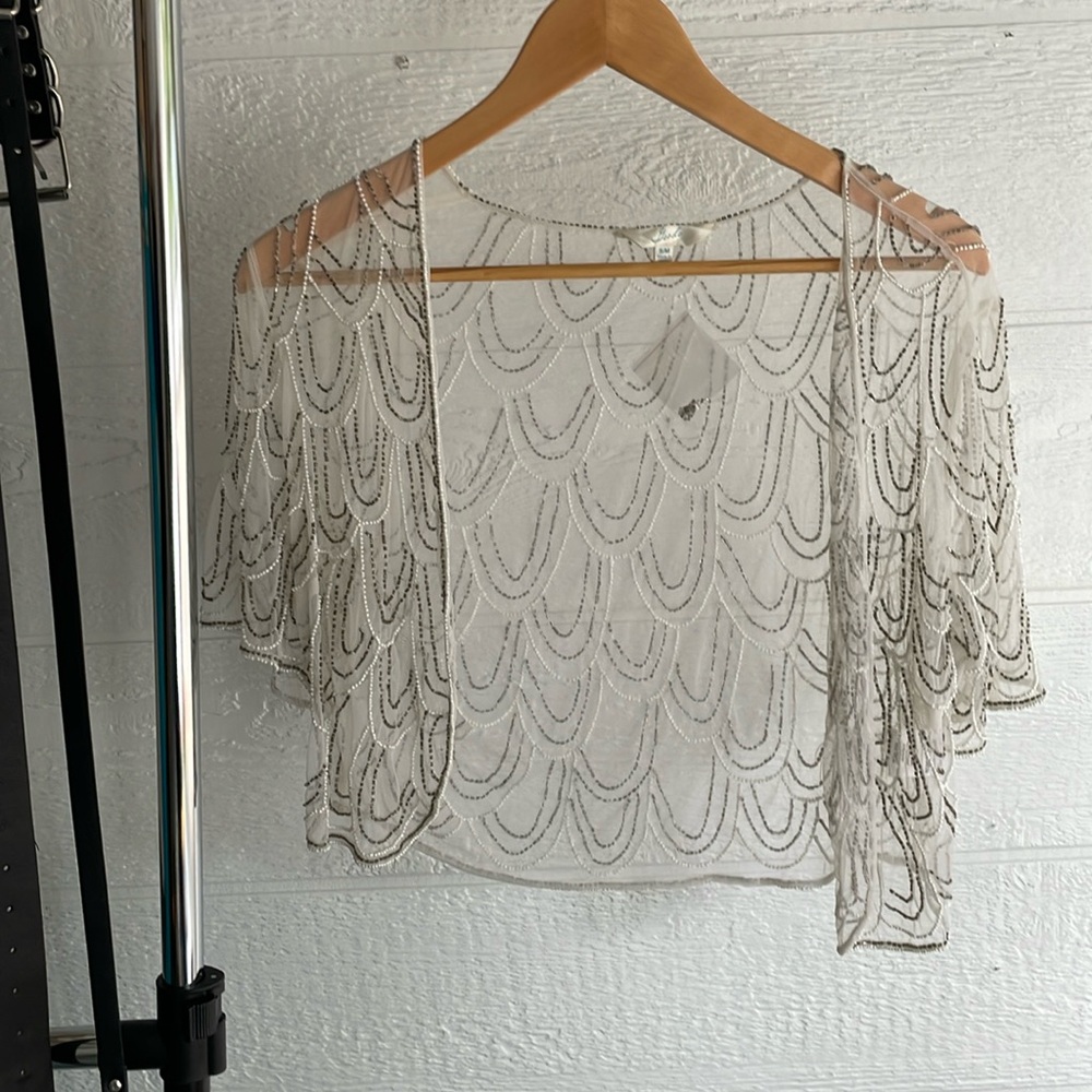 Bridal Beaded Bolero Jacket in Art Deco style
